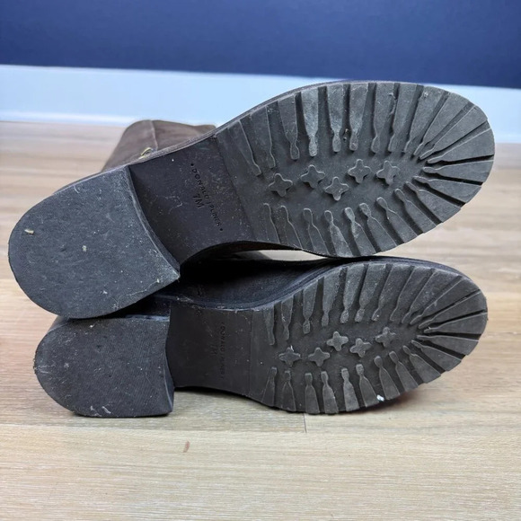 Unique Donald J. Pliner Suede Leather Knee High Riding Boots, Brown, Size 7 - Picture 9 of 10